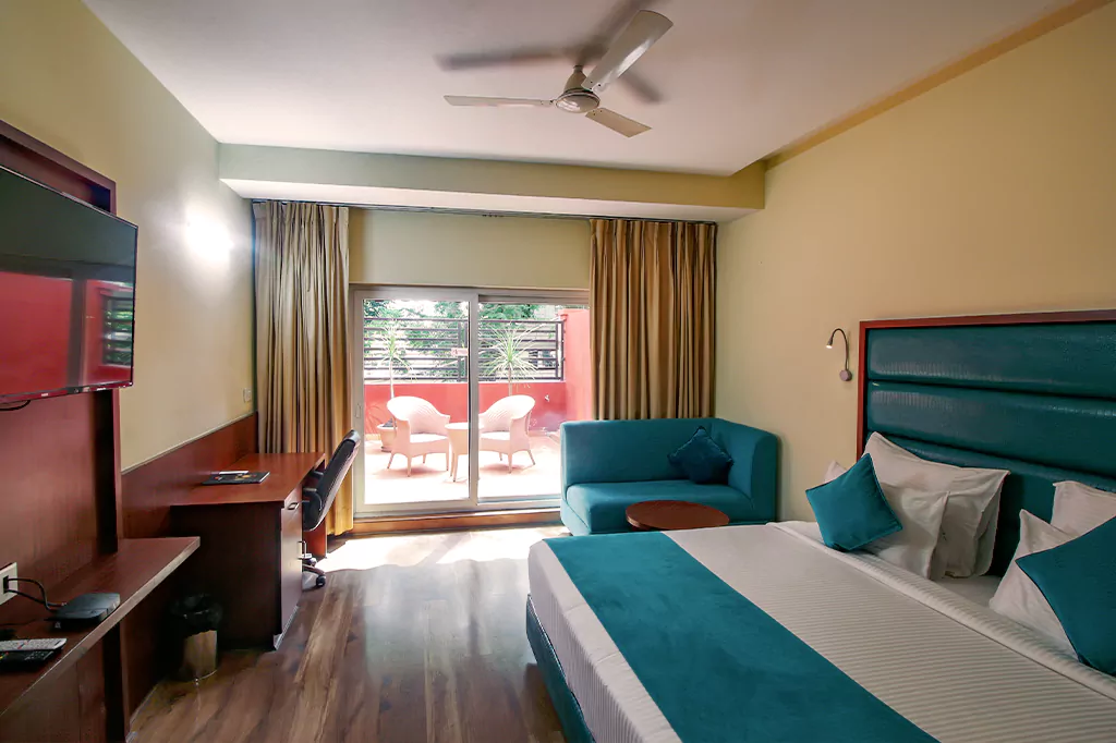 Hotel Cama Veerandah Room with outside sitting area, Spacios rooms best in Mohali, Ranked top in Mohali in TripAdvisor.